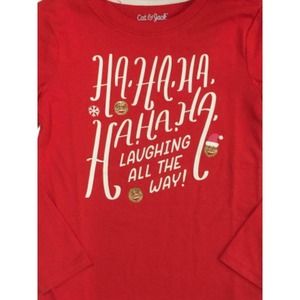 Cat & Jack Kid;s Red "Laughing All the Way"